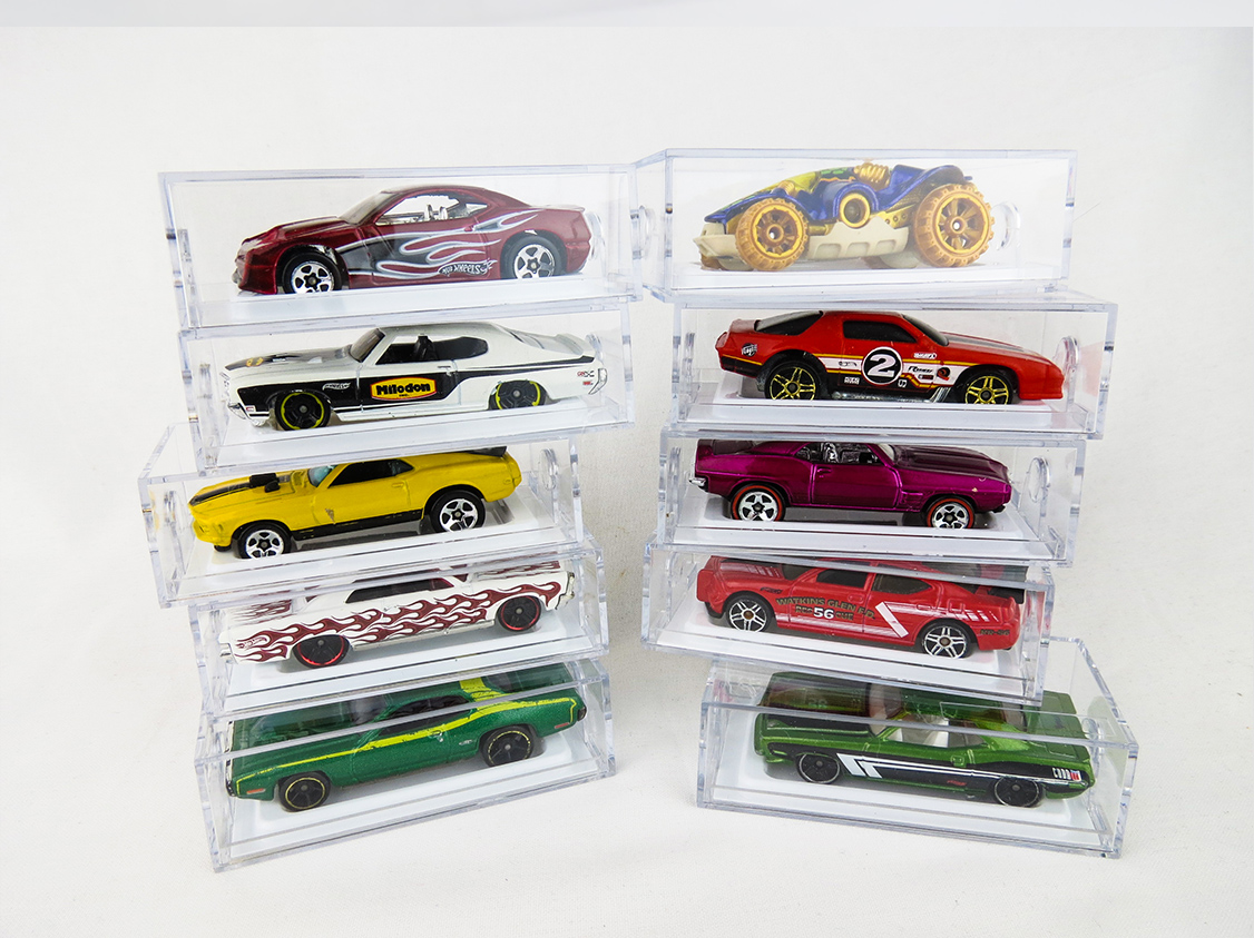 Lot 100 Boites de protection voitures miniatures 1/64 8,4x4x4 cm 
